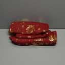 NICETOWN 2 Panels Christmas Red Rod Pocket Curtains 52 x 95 Inch, Gold Stamped Holiday Window Drapes for Xmas Decorations, Festive Room Darkening Curtain Set for Living Room Bedroom, Seasonal Style