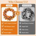 Thanksgiving Garland,Thanksgiving Decorations 6FT Fall Leaves Garland for Home Indoor Outdoor,Artificial Autumn Hanging Decor for Mantle Table Fireplace Party Patio (1)