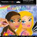 Fashion Angels Make-up & Hair Design Sketch Portfolio (11452) Sketchbook for Beginners, Sketchbook with Stencils and Stickers for Ages 6 and Up