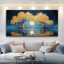 VXMXFTE Large Canvas Wall Art Paintings & Pictures -Abstract Landscape Modern Wall Decor for Living Room Bedroom Bathroom Kitchen Home Office, 48"L x 24"W
