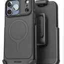 Encased Thin Armor for iPhone 17 Pro Max Case with Belt Clip (Compatible with MagSafe) Slim Flexible TPU Cover with Rotating Holster (Matte Black)