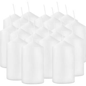2"x4" High White Pillar Candles, Set of 20, Unscented. Bulk Buy. Ideal for Wedding, Emergency Lanterns, Spa, Aromatherapy, Party