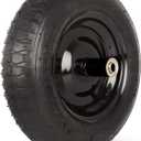 14.5" Wheelbarrow Tire, 3.50-8 Pneumatic Tire, Universal Wheelbarrow Wheel for 4.80/4.00-8, 4.00-6, and 2.50-8, with 6" Centered Hub, 5/8" Axle Bore Hole, Sealed Bearings