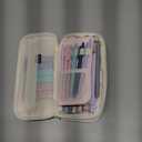 Four Candies 39 PCS Aesthetic School Supplies with Cute Pen Case, 12 Pastel Highlighters, 5 Black Ink Gel Pens, 6 Mechanical Pencils Set for Students Stationary College Essentials (Pink)