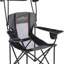 FAIR WIND Portable Canopy Camping Chair 380 LBS Capacity Heavy Duty Oversized Folding Lawn Chair with Sunshade for Beach, Fishing, Sports & Outdoors (1 Pack, Black (Mesh))