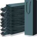 Fulmoon 80 Pack Bags Bulk Gift Bag 3.7 x 3.5 x 14 Inch Sturdy Paper Luxury Bag with Handles for Champagne, Alcohol, Gifts, Retail, Business Gift Wrap, Party Favor(Green)