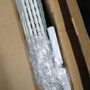 Cat Litter Box Enclosure Furniture, Hidden Handwoven Rattan Litter Box with Mat, Large Cat House with Metal Heightened Feet, 30.3 x 18.3 x 28 Inches, Indoor for Living Room, Bedroom White