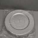 DEAYOU 12 Pack Silver Charger Plate, 13inch Beaded Chargers for Dinner Plates, Plastic Reusable Round Charger Platters for Wedding, Party, Event, Table Setting, Decoration, Holiday