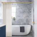 YNL Tension Shower Curtain Rod 34-66 Inch, Adjustable Spring Tension Curtain Rod No Drilling, Non-Slip, Never Rust, Stainless Steel, for Small Window Laundry Door Entryway, Gold