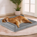 XL Orthopedic Dog Bed for Large Sized Dogs, 42"x30"x7.5", Grey
Waterproof, Washable Cover, L-Shaped Pet Couch, Egg-Crate Foam for Joint Pressure Relief, Portable Handle