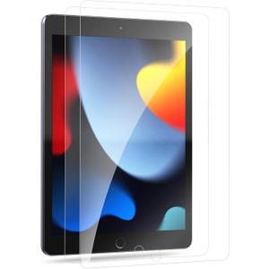 Screen Protector for iPad 9th 8th 7th Generation 10.2 Inch Tempered Glass Film, (2021/2020/2019 Model), 9H Hardness, Anti-Scratch [2 Pack]