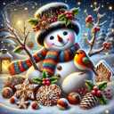 JJBSWYMT Christmas Diamond Art Kits for Adults,5D Winter Snowman Diamond Painting Kits for Adults Beginners, DIY Full Drill Diamond Painting Gem Art and Crafts, Home Wall Decor 14x14 Inch