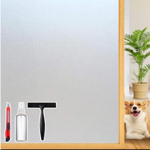 Frosted Glass Window Privacy Film Decorative with Tools, 2 Way Frosting Privacy Film for Glass Door, Static Cling Tint for Home Anti-UV, Covering Clings 23.6" by 78.74"