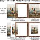 10x14 Picture Frame Set of 6 for 30 x 40 cm Diamond Art Painting, Display 8.5x11 with Mat or 10x14 without Mat, Wood 10 x 14 Wall Gallery Poster Photo Frames Bulk with 8.5x11 Mat,6 Pack, Deep Brown