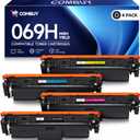 COMBUY 069H Toner Cartridge Set Replacement for Canon 069H Toner Cartridge Set 069 069H Cartridges for Canon imageCLASS MF753Cdw MF751Cdw LBP674Cdw Printer, 069H Toner Cartridges with Chip 4 Pack (069H Toner)