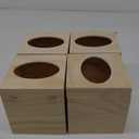 Wonderjune 4 Pcs Wood Tissue Box Cover for DIY Unfinished Wood Box Custom Design Square Wooden Tissue Cover Holder with Flip Opening Top for Arts Crafts Bathroom Decor Home Decor