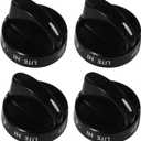 316442513 Stove Knob Black Gas Oven Range Control Assembly Compatible with Frigidaire, Kenmore, Sears Burner (4PACK)