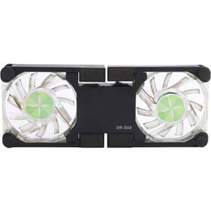 ASHATA DRS02 Laptop Cooler Cooling Pad, Portable Laptop Cooling Pad with Antiskid Mount, Light Emitting Fan, USB Foldable Heat Dssipation Stand for Notebook Computer