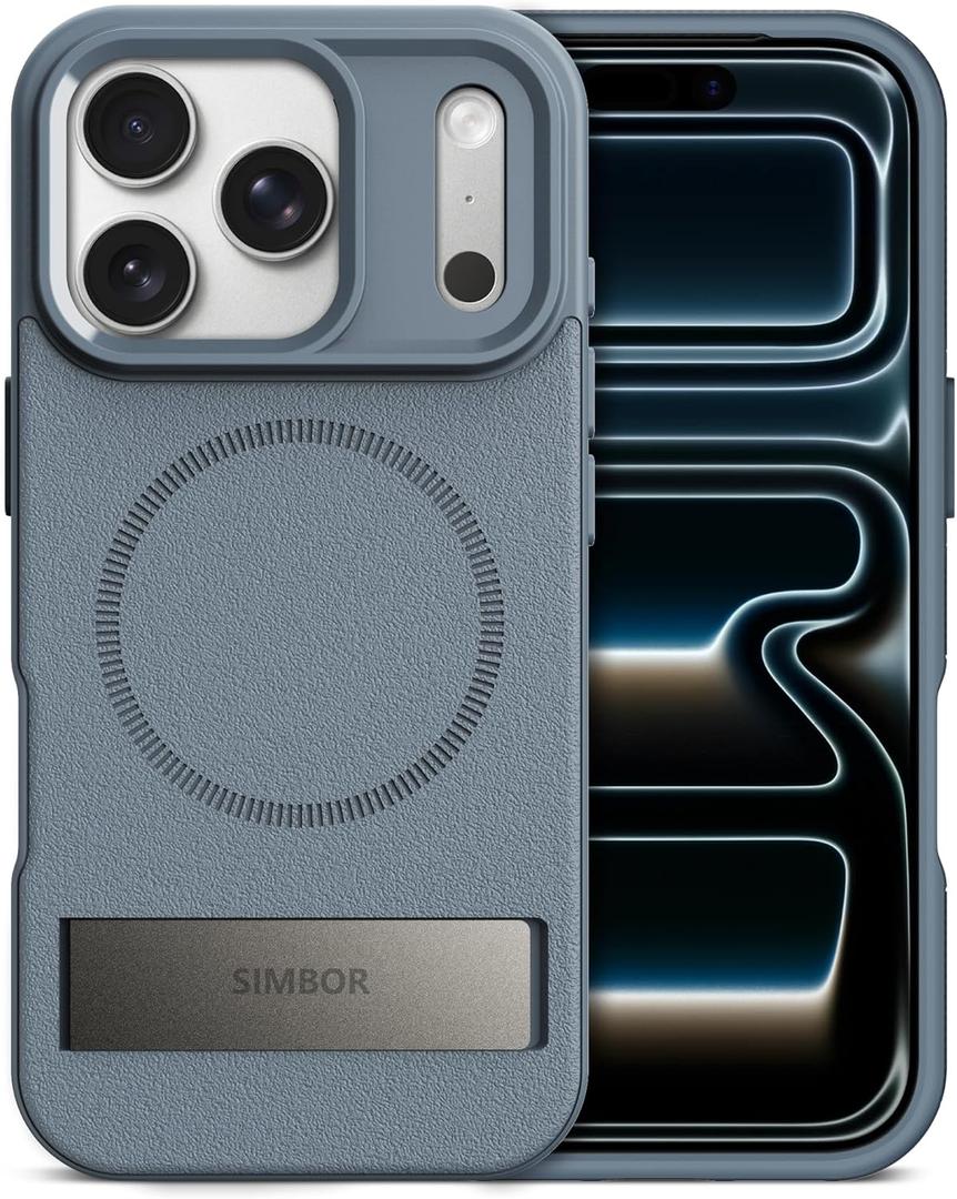 Magnetic for iPhone 17 Pro Case with Stand[Compatible with MagSafe] Slim Invisible Kickstand, Protective Anti-Fingerprint Phone Cove for iPhone 17 Pro Case 6.3", Dusty Blue