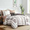 Geniospin King Size Comforter Set- 7 Pieces Boho Bed in a Bag, Western Bedding Set for All Seasons, Reversible Aztec Bedding, Lightweight Comforter Bed Set with Sheets, Pillowcases & Shams