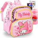 My Melody Mini Backpack for Girls - Bundle with 12 My Melody Backpack Plus Stickers, Water Bottle, More | Sanrio Backpack Purse for Girls