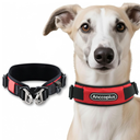 ANCCOPLUS Comfort Fit Dog Collar, Anti-Choke Neck Safe Dog Training Collar, Wide Padded, Breathable, Adjustable with Dual D-Rings, Soft Cushion Neck Protector for Dogs (M, Red)