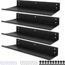 Heavy Duty Pegboard Steel Shelves,Can Be Used for Walls or Pegboards,Floating Steel Shelves for Wall,Pegboard Shelf,Suitable for Bathroom,Bedroom,Kitchen and Garage,16 x 7 inch(4 Packs Black)