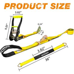 Heavy Duty Car Tie Down Straps for Trailers Kit 2 Pack 2"x120" Ratchet Straps + 2"x36" Axle Strap 10,000lb Break Strength Tire Straps for Trailers, Trucks, UTVs & Cargo Snap Hooks