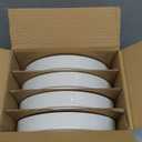 famiware Nebula Pasta Bowls for 4, 8.75-inch Salad Bowl Sets, Large Wide Bowls for Serving Dinner, White with Black Rim