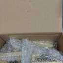 EHOMEWARE 2 Pack Gold Door Handles, Privacy Door Levers Bed and Bath Leverset Lockset, Satin Brass Finish, Universal Handing with Square Door Knobs