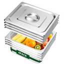 BAKPOCO Hotel Pan with Lid 1/2 Half Size - 4" Deep 4 Packs Stainless Steel Food Pan for Steam Table, Commercial Restaurant, Anti Jam, Buffet, Home