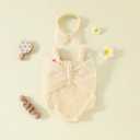 Baby Girl Bubble Romper with Butterfly Bow Back Newborn One-Piece Summer Outfit Cute Sleeveless Jumpsuit for Infants (M)