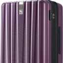 Hanke 24 Inch Expandable Checked Luggage Lightweight PC Hard Case luggage Suitcases with Wheels Travel Luggage Rolling Large Suitcase Travel Luggage Bag for Go To University (Purple)