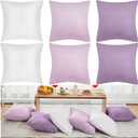 Berlune 6 Pcs Velvet Throw Pillow Covers 18" x 18" Decorative Cushion Cases Soft Pillowcase for Graduation Coquette Party Accessories Couch Sofa Bed Chair Home Decor, No Inserts (Purple Series)