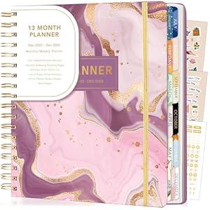 CAGIE 2026 planner Weekly and Monthly Jan 2026-Dec 2026 Hardcover Hourly Daily Planners for Women 26 Calendar Planner with Stickers Spiral Bound Yearly Agenda, 8.5 x 11, Blue