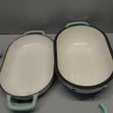 Enameled Cast Iron Sourdough Bread Oven, Dutch Oven, Loaf Cast Iron Bread Pan for Homemade Bread Baking, Meatloaf Pan with Lid, 5QT, Green