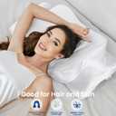 Satin Pillowcase for Cervical Pillows, (Cover Only) Fit for Orthopedic Neck Support Pillow, Silky Smooth Pillowcase Cover with Zipper Closure (White)