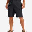 TACVASEN Men's Hiking Cargo Shorts Quick Dry Lightweight for Outdoor Golf Fishing Tactical Casual with Multi Pockets (Black) 38