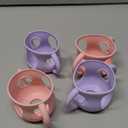 4 Pack Silicone Sleeves for Avent Natural Glass Baby Bottles, Silicone and Easy-Grip Handles for Drop Protection, Compatible with Philips Avent 4/8 OZ Glass Bottle (2 Pink+2 Purple, 4 OZ)