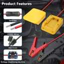 Jumper Cables Alligator Clips Compatible with Dewalt 20V Battery, 2FT Silicone Wire 14 AWG with Adjustable Voltage Stabilizing Module and Fuse & OFF/ON & Digital Display for Car Battery Charging