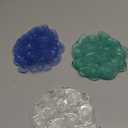 Riakrum 12 Counts Pebble Bath Treads Non Slip Bathtub Stickers with Suction Cups Pebble Non Slip Mat for Smooth Surface Shower Floor Mat, Provides Traction Machine Washable(Green, Blue, Transparent)