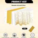 Newwiee 84 Inch Polka Dot Round Disposable Tablecloths Plastic Tablecover Plastic Tablecloth with Runner Printed for Prom Graduation Wedding Spring Birthday Party(White, Gold,6 Pcs)
