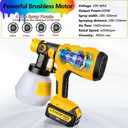DTEZTECH Paint Sprayer for Dewalt 20V MAX Battery, Cordless HVLP Handheld Spray Paint Gun, 200W Brushless Motor with Copper Nozzle, Adjustable Flow for Walls, Cabinets, Furniture & Fences (Tool Only)