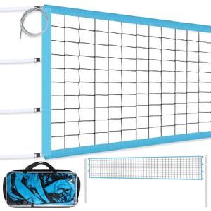 32 x 3 ft Volleyball Net with Steel Cable and Widened Straps Heavy Duty Volleyball Net Weather Resistance Backyard Replacement for Indoor Outdoor Summer Beach Sports