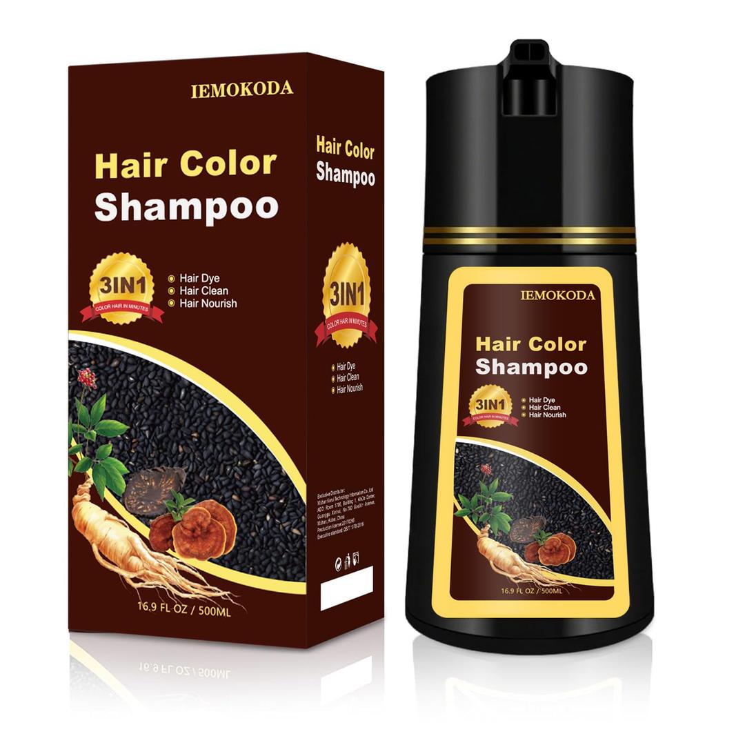Dark Coffee Hair Dye Shampoo 3 in 1 for Gray Coverage, Instant Natural Hair Color Shampoo, Semi-Permanent Shampoo Hair Dye, Gifts for Men Women 16.9 Floz