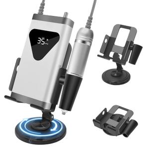 Diesisa Nail Drill Machine Holder - Nail Drill Holder Stand - 360 Rotatable - with Pen Holder - Portable Nail Desk Organizer - Professional Manicure Tool Organizer for Nail Techs Salon & Home Use (Black)