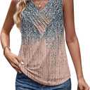 LYHIPSS Womens Summer Tank Tops V Neck Sleeveless Loose Fit Summer Casual T-Shirts Blouses (M)