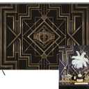 Leyiyi 5x3ft Great Black and Gold Birthday Photography Backdrop Adults Children Party Black and Gold Golden Banner Photo Studio Booth Background Newborn Baby Shower Decoration