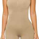 HOMETA Women's Shapewear Bodysuits Tummy Control Butt Lifter Body Shaper Strapless Seamless Mid Thigh Jumpsuit Tops XL