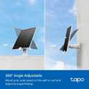 Tapo Solar Panel A200, (Compatible with MagCam C425, C420, and C400), Long-Lasting Charging Power with High-Efficiency Solar Cells, IP65 Weatherproof, 360 Adjustable Angle